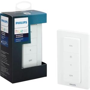Hue Dimmer Switch with Remote V1, White  1 Pack  Philips Controls On/Off, Dimming, and Brightening of Hue Lights  Requires Hue Bridge  Easy, Wire-Free Installation
