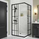 Corner Shower Enclosure 36 in.D x 36 in. W x 71 in. H, Double Sliding Shower Door with 1/4 in. Clear Tempered Glass, Black Framed Sliding Shower Enclosure (Shower Base Not Included)