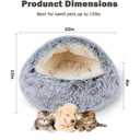 Cat Bed for Indoor Cats, Calming Cozy Cave with Self-Warming Plush, Entire Bed Machine Washable & Anti-Slip Base, Breathable Pet Bed for Small Cats&Dogs All Seasons (Grey, 22 * 22inch)