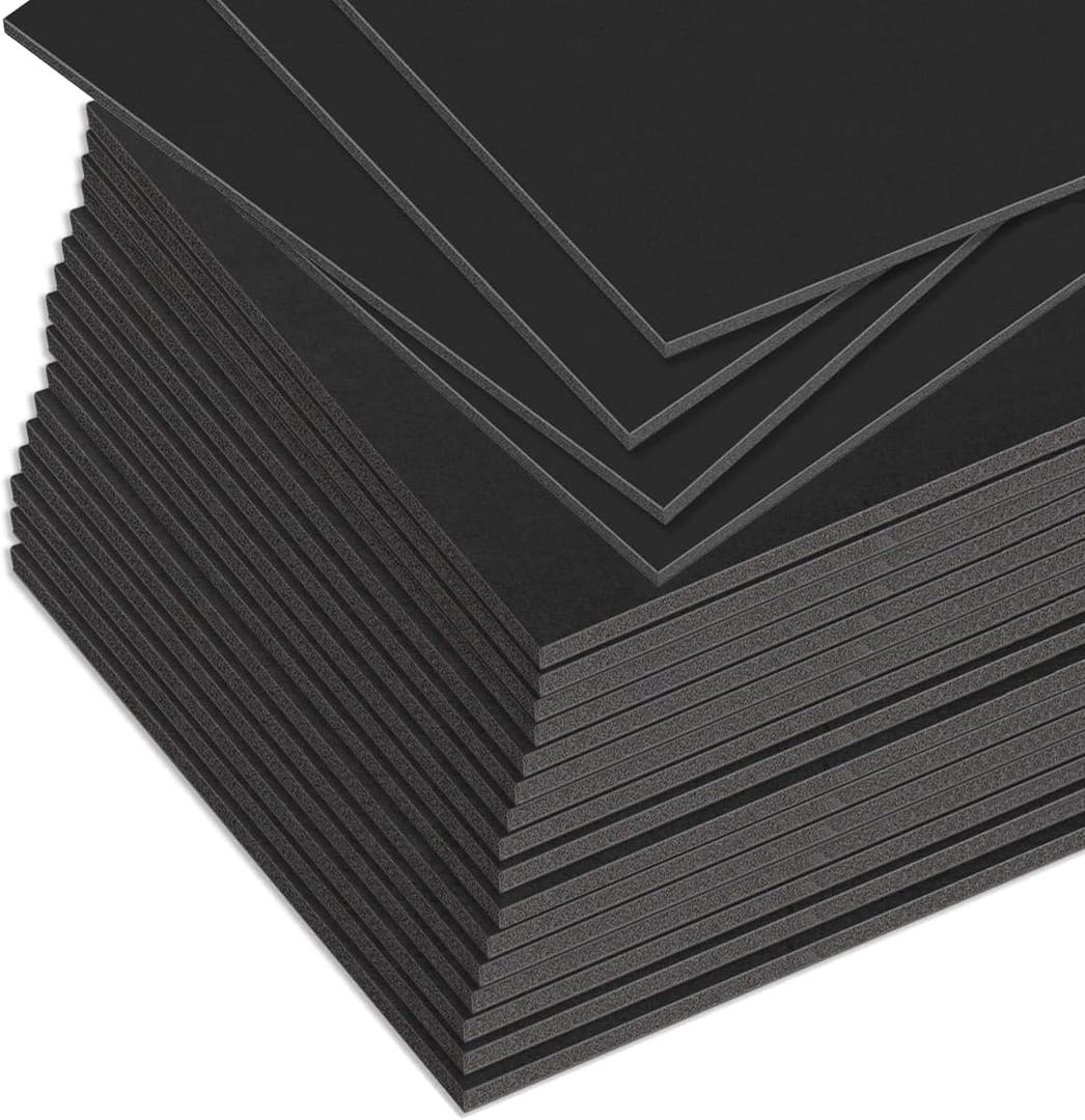 20 Pack 11.7"x16.5" Black Foam Board, 1/5"(5MM) Thick, A3 Size, Foam Core Backing Board Poster Foam Board Sheets for Presentations, School, Office & Art Projects