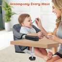 Hook On High Chair, Portable Foldable Clip On Baby Travel High Chair, Lightweight Feeding Seat with Storage Bag, BPA-Free Safety Harness for Home Restaurant (Grey)