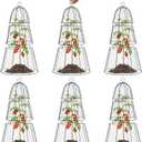 SPECILITE Garden Cloches for Plants with 3 Split Design, Rustproof Chicken Wire Cloches, Plant Protectors from Animals, Sturdy Plant Cage with Ground Stake for Garden, Farm, 14"14"20", 6 Pack