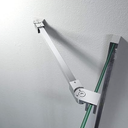 Frameless Shower Door Support Bar, Stainless Steel Wall-to-Glass Support Arm to Fixed Shower Glass Panel, for 1/4"-3/8" (6-10 mm) Door, 180° Pivot & Stow-Flat Mode (Chrome, 35.4-inch(900mm))