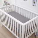 Belsden 3 Pack Microfiber Durable Crib Sheets Fitted, Silky Soft Smooth Breathable Baby Sheets Set for Boys Girls, 28''x 52'' Fits Standard Crib and Toddler Mattresses, White + Gray + Lt Gray (White & Grey & Light Grey)