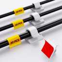 100 PCS White Adhesive Cable Clips Cord Organizer (Small, Medium,Large),Wire Holder for Cable Management, Outdoor Light Clips Light Hooks for LED String,Car Dash Cam, Extension Cord (White)