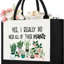 Canvas Tote Bag for Women, Cute Plant Lover Gifts for Women Gardener, Plant Lady Gifts Aesthetic Tote Bag, Gardening Present for Planting Lover Birthday Graduation Christmas Reusable Bag