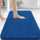 OLANLY Bathroom Rugs 36x24, Extra Soft Absorbent Chenille Bath Rugs, Rubber Backing Quick Dry, Machine Washable Bath Mats for Bathroom Floor, Tub and Shower, Home Decor Accessories, Deep Navy Blue