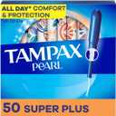 Tampax Pearl Tampons for Women, with LeakGuard Braid, Super Plus Absorbency, Unscented, 50 Count