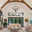 Black Wagon Wheel Chandelier for High Ceilings,Farmhouse Chandelier for Dining Room Height Adjustable,r for Hallway Living Room Foyer,E12 Bulb.