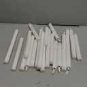 Rossesay 20 Pcs Flameless LED Taper Candles Battery Operated Taper Candles 5 Sizes of 6.5'', 7.7'', 8.8'', 10.0'', 11.2'' Flameless Candlesticks Flickering with 3D Flame for Wedding (White)