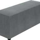 uxcell Stretch Ottoman Cover Rectangular Oversized Square Ottoman Slipcover with Elastic for Foot Stool Living Room Bedroom Fit Length 101-127cm / 40"-50", Large, Dark Gray