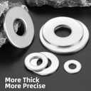 VGBUY 28PCS 5/8 Flat Washers for Screws and Bolts, 1-1/2 OD, Thickened 304 Stainless Steel 5/8 Washer Flat, Large Hardware Washers for Home, Industry, Indoor and Outdoor Use