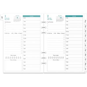 2026-2027 Planner Refills for A5 Binder - One Page Per Day Daily  Monthly Planner, July 2026 - June 2027, Prioritized, To-Do List, Notes, Appointment Schedule, 6-Hole Punched, 5.8" x 8.3"