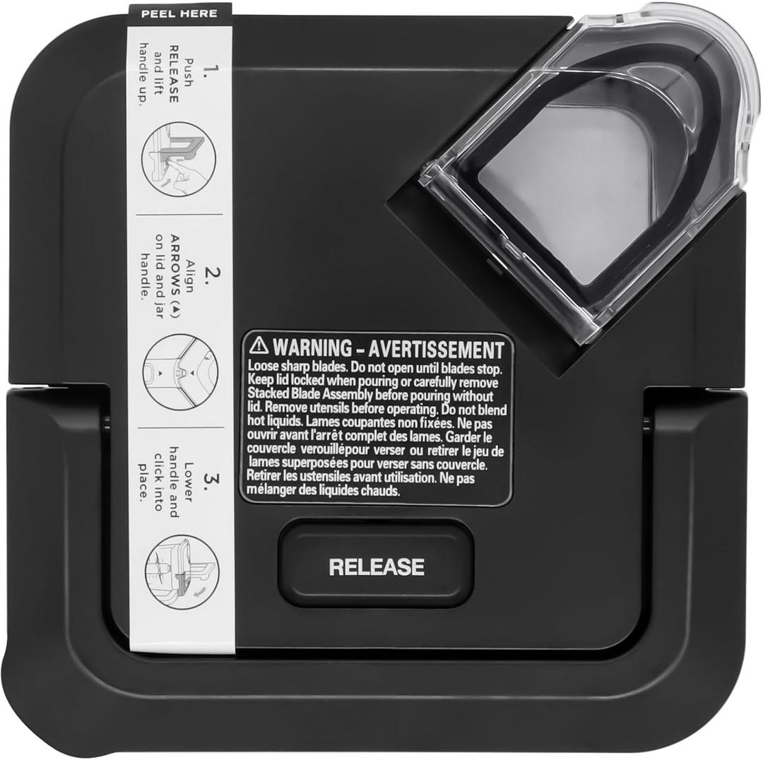Locking Lid Replacement Compatible with Ninja BL610 BN751 Blender 72oz XL Pitchers New Model, Replacement Newer Square Top Cover for Ninja 72 OZ Pitcher BL642 BL710WM BN701 BN800 BN801 CO610B
