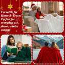 Tudomro 3 Pack Christmas Throw Blankets 50 x 60, 3D Embroidered Snowflake Plush Fleece Blankets, Red White Green Warm Soft Cozy Throw Set for Winter Couch Sofa Bed Decor, Holiday Xmas Gift