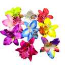 10 Pcs Hawaiian Beach Tropical Faux Flower Hair Accessories - Hair Clips, Pins, Barrettes for Women, Girls, Wedding Party, Bridal
