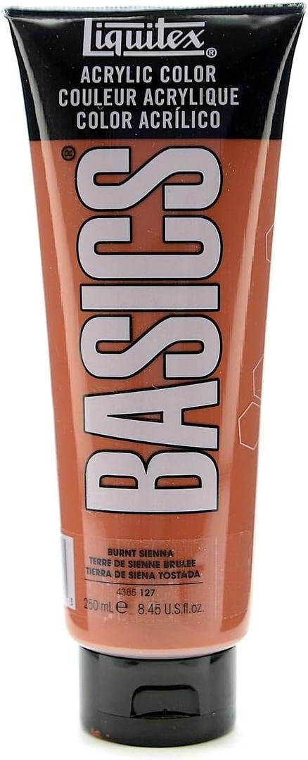Liquitex BASICS Acrylic Paint, 250ml (8.5-oz) Tube, Burnt Sienna