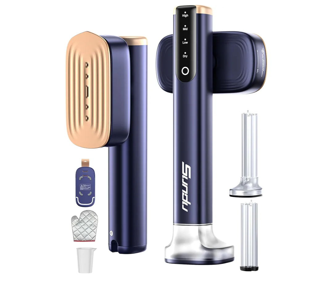 Travel Steamer for Clothes,Sundu Portable Handheld Garment Steamer,15s Fast Heat-up,2 Water Tanks (180 ml and 100 ml),Steamer Ironing Gloves,45 Minutes of Continuous Ironing for Travel,Home(Aqua)