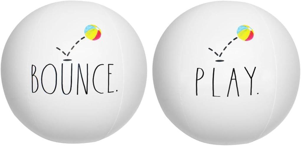Coconut Float Rae Dunn Large 27 Inch Inflatable Beach Balls - Great for Summer Parties & Swim Events (Bounce & Play 2pk)