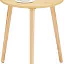 Apicizon Small Round Side Table, Modern Light Wood Side Table Bedside Nightstand End Table for Small Spaces, Bedroom, Living Room, 16.5 x 20 Inches, Natural, Round, 16.5-inch Diameter