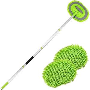 62" Car Wash Brush Kit Mitt Mop Sponge with Long Handle Chenille Microfiber Car Cleaning Brush Kit Supplies Car Washing Mop Kit Car Care Kit of Scratch-Free Replacement Head for Car RV Truck