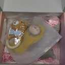 Newborn Baby Girl Gift, 9 Pcs Baby Gift for Girls Newborn Essentials, New Baby Girl Gift Basket Baby Shower Gender Reveal Gifts, New Mom Gift Swaddle Blanket Bear Rattle Gift Set, Khaki