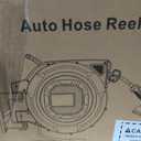 Retractable Garden Hose Reel, 5/8 in x 100 ft Heavy Duty Wall-Mounted Hose Reel with 180° Swivel Bracket, 10-Pattern Nozzle, Automatic Slow Rewind System, Any Length Lock for outside Watering,Cleaning