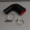 ID 2" to 3" 90 Degree Elbow Coupler Reducer Silicone Hose with 2 T-Bolt Clamps for Turbo/Intercooler/Intake Piping, Leg Length 102mm,Wall Thickness 5mm