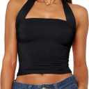 Women Halter Tank Tops Summer 2026 Backless Going Out Shirts Sexy Sleeveless Cute Crop Y2k Trendy Outfits (M)