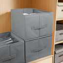 Fordonral Extra Large Clothes Closet Organizer 6 Compartments for Jean Sweater Sheets to Shirt - Divided Clothing Storage Boxes for Closet, Wordrobe, Bedroom, Shelf (4pc Gray)