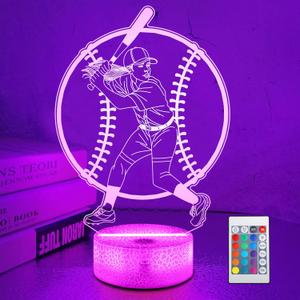 Softball Gifts for Girls, Light Up Softball Night Light 3D Illusion Lamp with 16 Colors Remote Control, Softball Accessories Stuff for Girls Women Best Friends Sister Birthday Xmas Gifts (Color8)