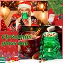 6 Pcs Christmas Tree Mason Jars Glasses Cups Reusable Christmas Drinkware Cookie Storage Holiday Tumbler Mug 19 oz Candy Mason Jar with Lids and Straw for Xmas Party Gift