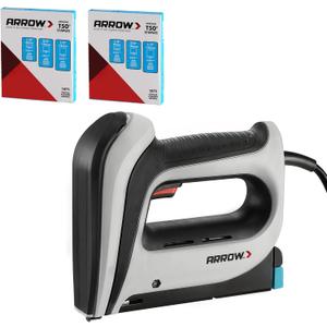 Arrow Electric Staple Gun Kit, Corded Stapler with 3750 Pieces T50 1/ 4", 3/ 8", 1/ 2" Staples, for Upholstery Professional and DIY Projects