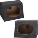 BBTO 2 Pcs Angled Style Car Audio Speaker Box 6x9 Speaker Boxes Car Audio Enclosures Sturdy Constructed Truck Speaker Box for Home Vehicle Subwoofer Sound Supplies(8.25 x 5 x 12 Inch)
