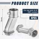 Relaxweex 4 Pack Emt to Box Offset Connector with Set Screw and Lock-nut Conduit Fittings for Electrical Fittings Galvanized Steel Emt Conduit Screw Connector(3/4inch)