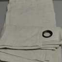 100% Blackout Shield Linen Blackout Curtains for Bedroom 84 Inches Long, Back Tab/Rod Pocket Living Room Drapes, Thermal Insulated Blackout Curtains 2 Panels Set, 50" W x 84" L, Oatmeal