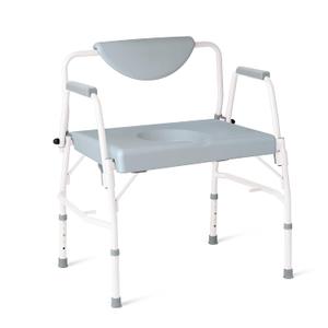 Medline Bariatric Drop-Arm Commode - Heavy Duty Steel Toilet Chair for Disabled and Elderly, 1,000 lb. Weight Capacity
