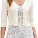 JOKELAMB Women's Bolero Shrug Cropped Cardigan Knit Sweaters Open Front Casual Elegant Jacket for Dresses (Beige) XL