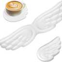 Angel Wing Wrist Rest,Cute Wrist Rest for Keyboard and Mouse,Hand Rests Set Include Ergonomic Keyboard & Mouse Hand Rest and Coaster,Filled Resilient Memory Foam,for Work,Study,Gaming (White)