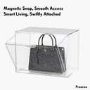 Purse Organizer for Closet, Clear Acrylic Display Case for Handbag Organizer, Stackable Purse Storage Box with Magnetic Door, Plastic Holder Containers for Book, Collectibles, Cosmetic 9 Pack