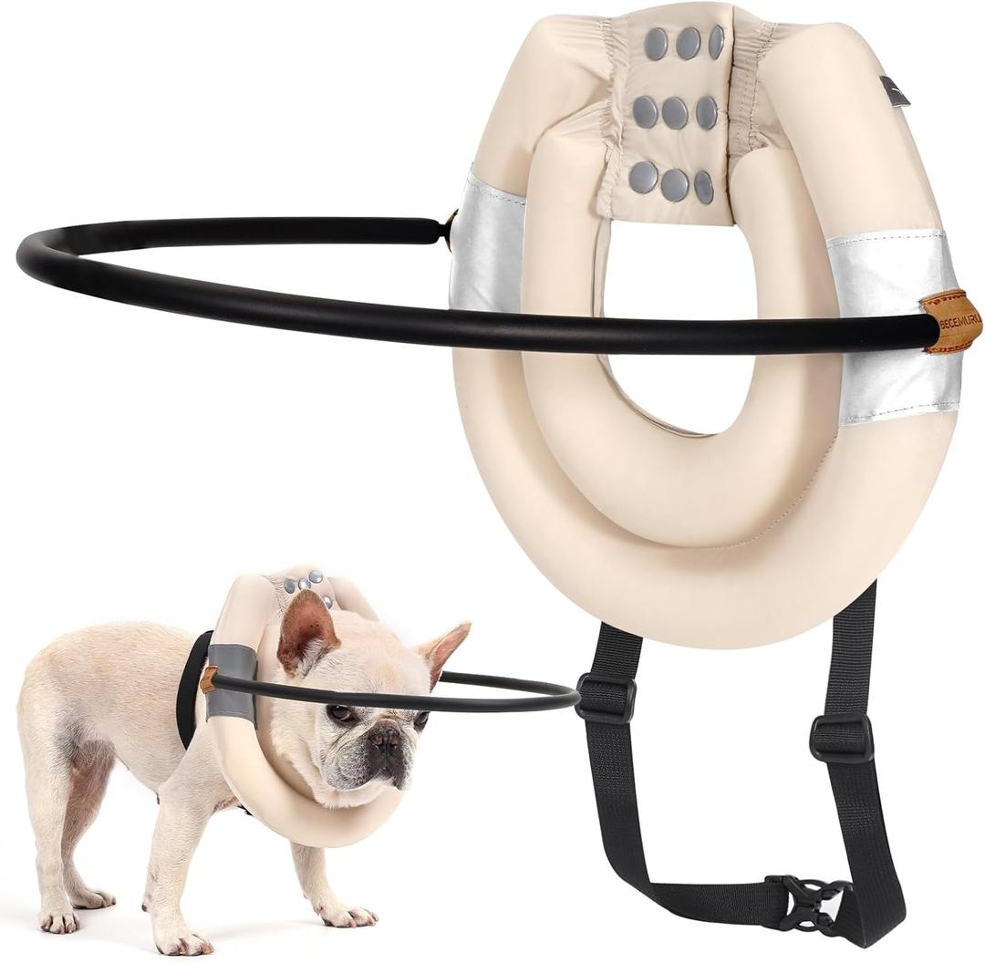 BECEMURU Blind Dog Collar, Blind Dog Cat Harness Guiding Bumper Dog Collar Ring Pet Anti-Collision Ring Protective Device, Adjustable, Lightweight, Help Build Confidence (XS) (Neck Girth:7.5-9.5")