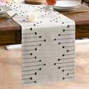 Artoid Mode Black Boho Table Runner for Farmhouse RusticSeasonal Holiday Macrame Burlap Kitchen Dining Table Decoration for Home Party Decor 12x72 Inch