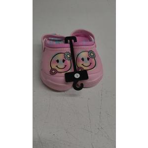 Smiley Face Size 1 Pink Children's Clogs Slip-on Slides Non-Slip Beach