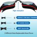 Nearsighted Swim Goggles, Shortsighted Optical Swimming Goggles No Leaking Anti Fog UV Protection for Adult Men Women
