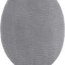 Madeals Microfiber Toilet Lid Cover Soft and Absorbent, Comfortable Bathroom Toilet Lid Cover Seat Fits Most Size Toilet Lids for Grey (Gray)