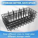 Pegboard Baskets 4 Pack, Bins Set, Accessories, Garage Storage Wall Organizer Attachments, Square Style Black