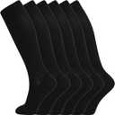 +MD Cotton Compression Socks for Women and Men 4/6 Pairs 15-20 mmHg Knee High Socks for Sports Travel Nurse Edema