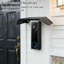Universal Doorbell Rain Cover Compatible with eufy Video Doorbell E340/C31/C30/S330/S220,eufy Security Video Doorbell 2K,Stainless Steel Doorbell Cover Weatherproof, Anti-Glare Sun Shade Protection