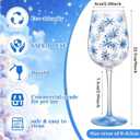 4 Pcs Winter Snowflake Theme Party Stemmed Wine Glasses Hand Painted Drinking Cup Wine Glasses Gifts for Birthday Theme Holiday Party Supplies