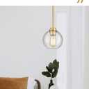 Pendant Lights Kitchen Island, Modern Gold Pendant Light with Clear Glass Globe Shade, Farmhouse Hanging Light Fixtures for Dining Room Entryway, AD-22280-1P-GD-C